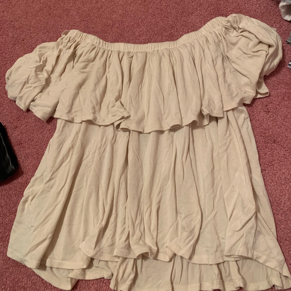 Cream off the shoulder top